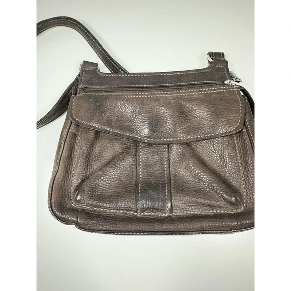 Vintage Fossil 1954 Crossbody Genuine Leather Bag Organizer Dark Brown 75082 - Picture 2 of 16